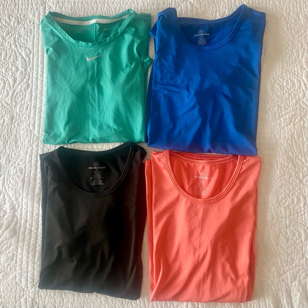 Nike and real essentials tech T-shirts, perfect for exercise of any kind.